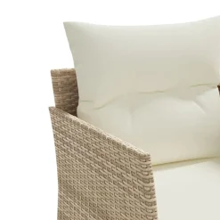 vidaXL Muebles De Jardín-Sofá de jardín 2 plazas con toldo y taburetes ratán PE