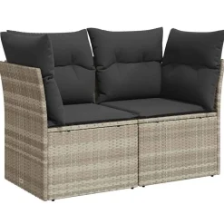 vidaXL Muebles De Jardín-Sofá de jardín con cojines 2 plazas ratán sintético