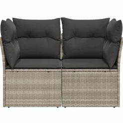 vidaXL Muebles De Jardín-Sofá de jardín con cojines 2 plazas ratán sintético