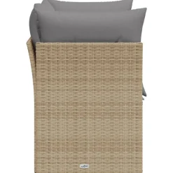 vidaXL Muebles De Jardín-Sofá de jardín con cojines de 2 plazas ratán sintético beige