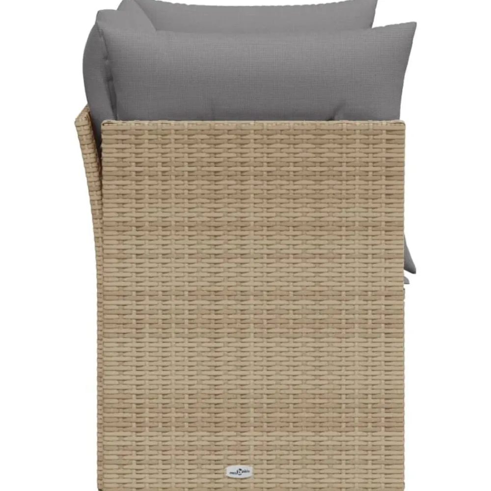 vidaXL Muebles De Jardín-Sofá de jardín con cojines de 2 plazas ratán sintético beige