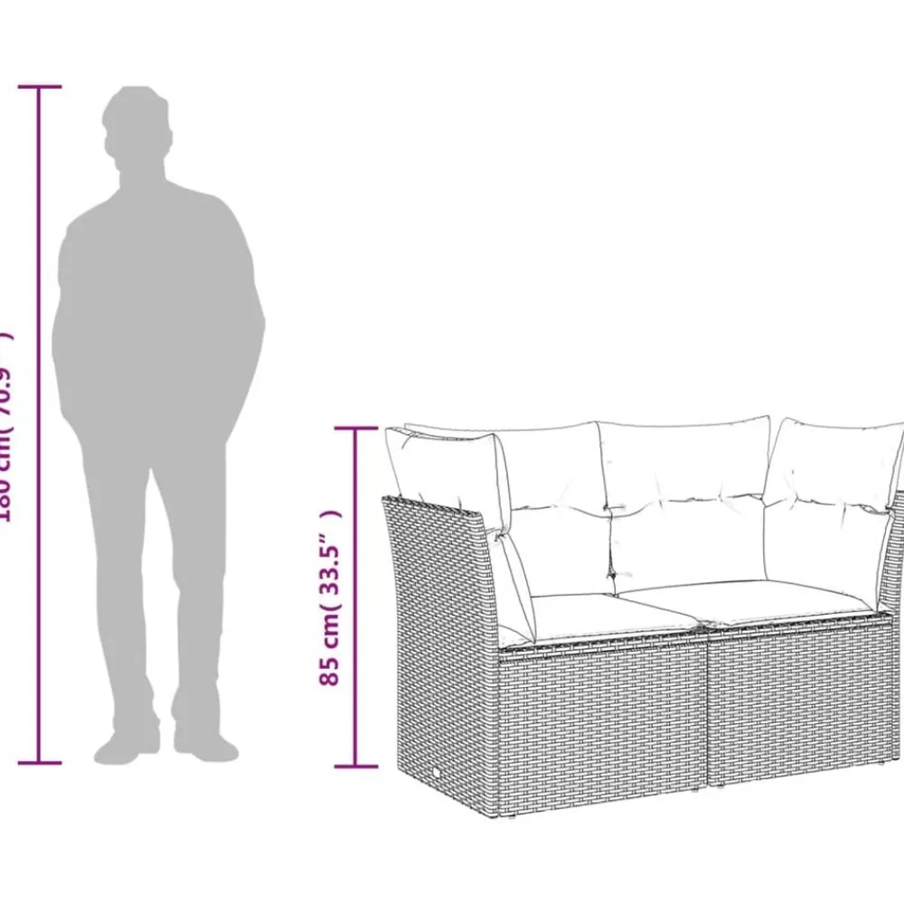 vidaXL Muebles De Jardín-Sofá de jardín con cojines de 2 plazas ratán sintético beige