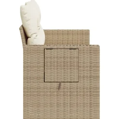 vidaXL Sofá de jardín con cojines de 2 plazas ratán sintético beige beige y crema Best
