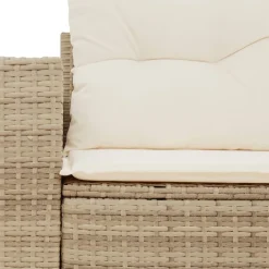 vidaXL Sofá de jardín con cojines de 2 plazas ratán sintético beige beige y crema Best