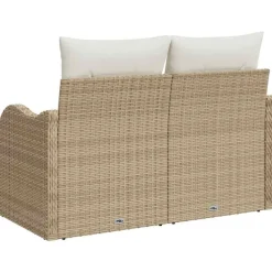 vidaXL Sofá de jardín con cojín Beige 121 x 62 x 69 cm ratán sintético beige y crema Best