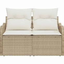 vidaXL Sofá de jardín con cojín Beige 121 x 62 x 69 cm ratán sintético beige y crema Best