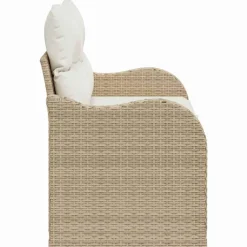 vidaXL Sofá de jardín con cojín Beige 121 x 62 x 69 cm ratán sintético beige y crema Best