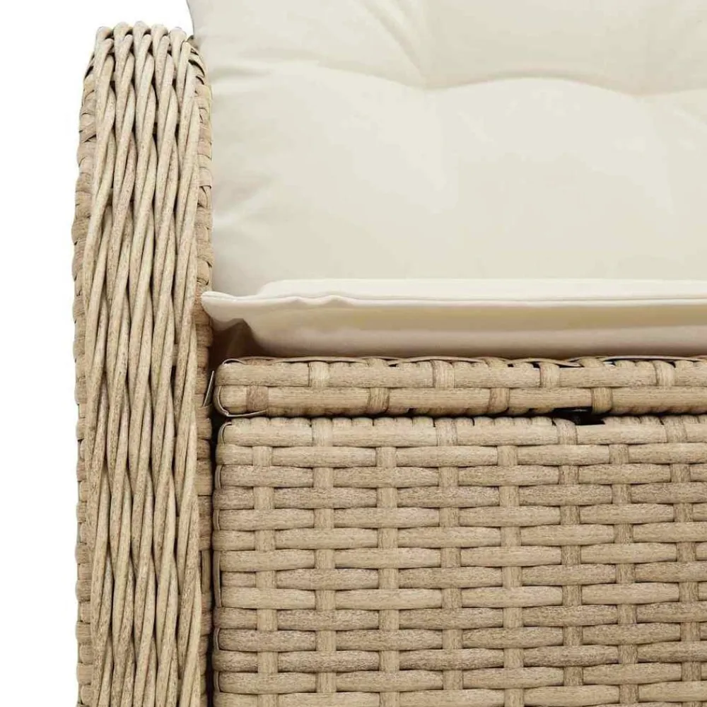 vidaXL Sofá de jardín con cojín Beige 121 x 62 x 69 cm ratán sintético beige y crema Best