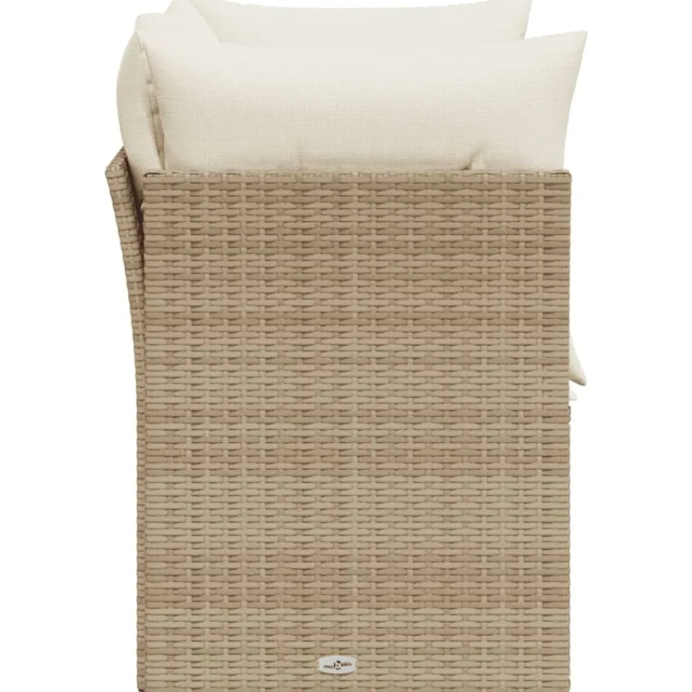 vidaXL Muebles De Jardín-Sofá de jardín con cojines de 2 plazas ratán sintético beige