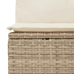 vidaXL Muebles De Jardín-Sofá de jardín con cojines de 2 plazas ratán sintético beige