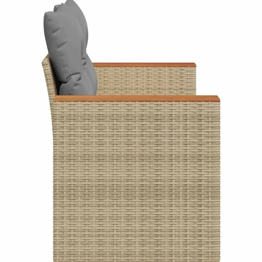 vidaXL Sofá de jardín con cojines de 2 plazas ratán sintético beige beige y gris claro New