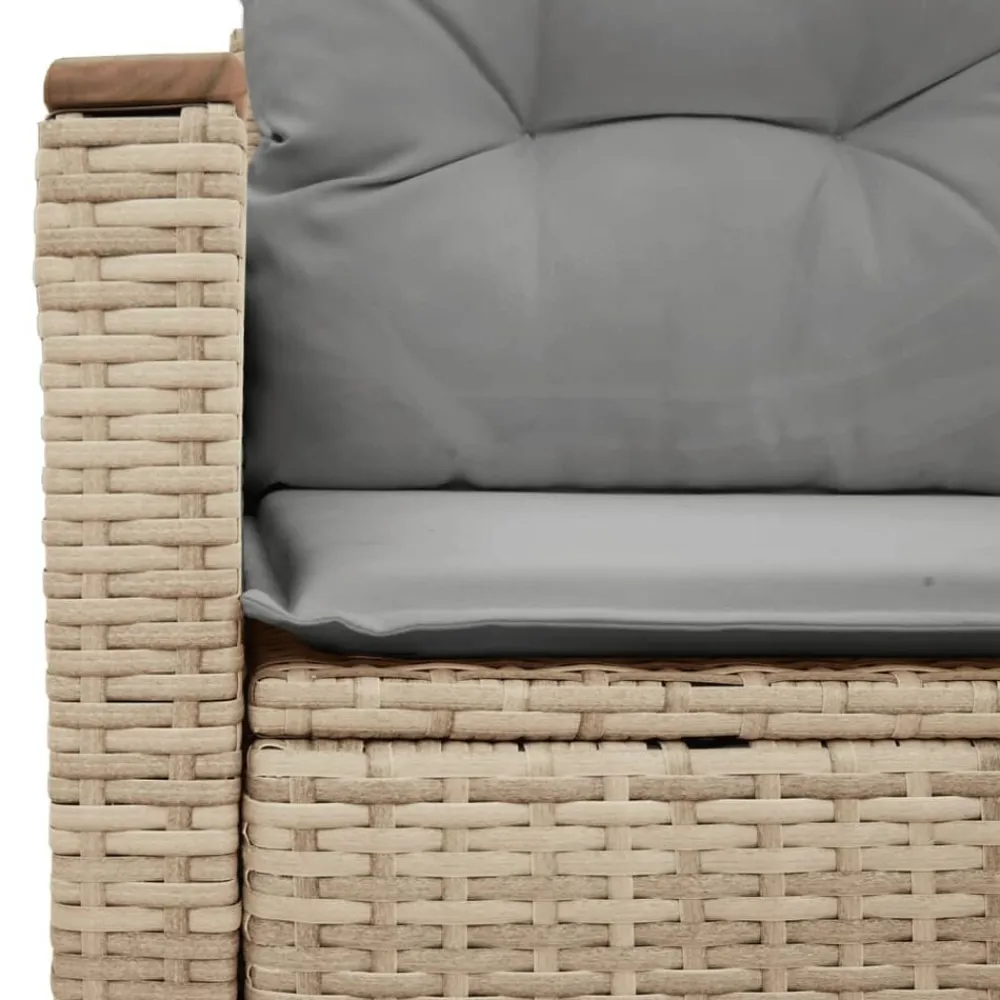 vidaXL Sofá de jardín con cojines de 2 plazas ratán sintético beige beige y gris claro New