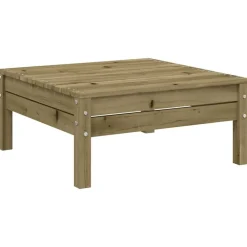 vidaXL Sofá de jardín con cojines y reposapiés 2 plazas Impregnado natural Clearance