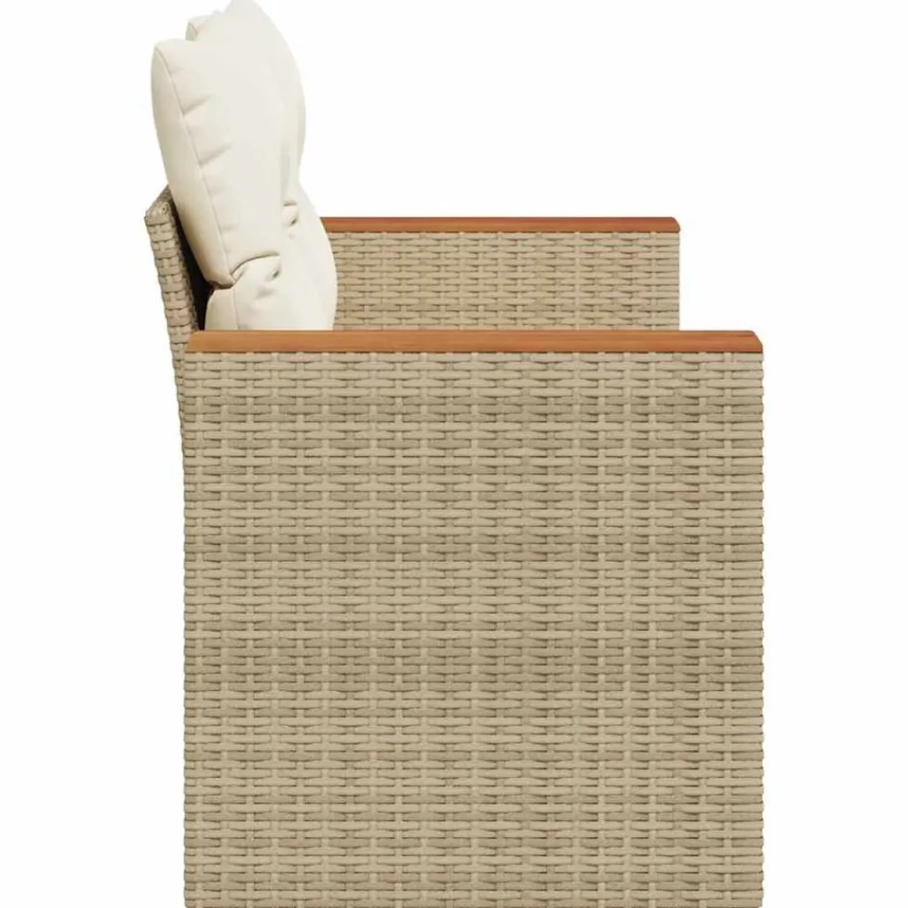 vidaXL Sofá de jardín con cojines de 2 plazas ratán sintético beige Beige y blanco