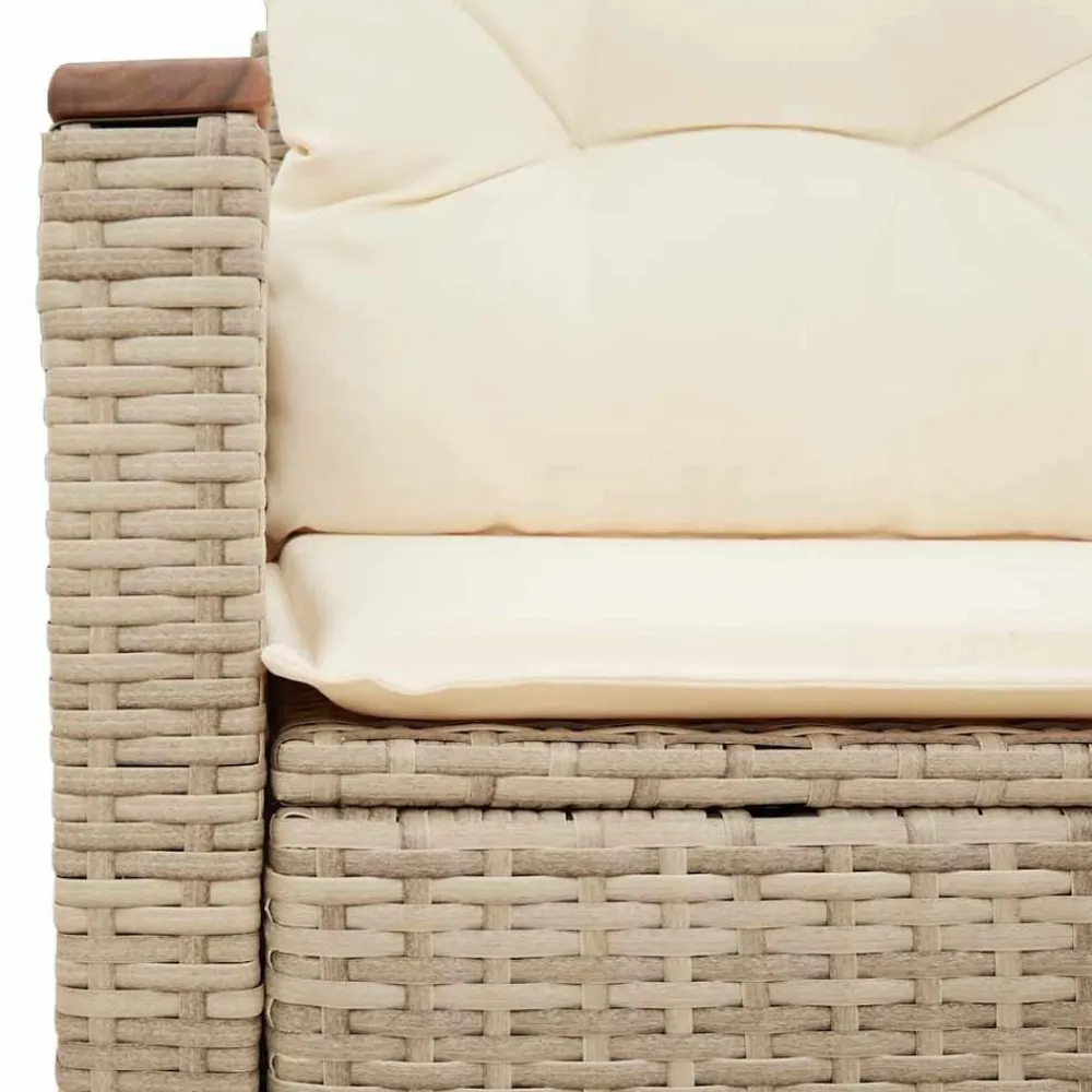 vidaXL Sofá de jardín con cojines de 2 plazas ratán sintético beige Beige y blanco