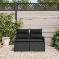 vidaXL Muebles De Jardín-Sofá de jardín con cojín 121 x 62 x 69 cm ratán sintético
