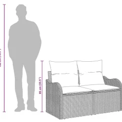 vidaXL Muebles De Jardín-Sofá de jardín con cojín 121 x 62 x 69 cm ratán sintético