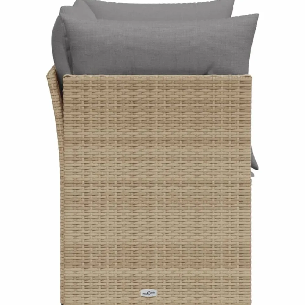 vidaXL Sofá de jardín con cojines de 2 plazas ratán sintético beige beige y gris Best