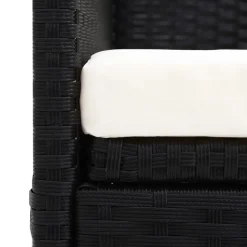 vidaXL Sofá de jardín con dosel negro ratán sintético Negro y blanco Hot
