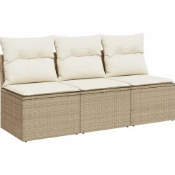 vidaXL Muebles De Jardín-Sofá de jardín de 3 plazas con cojines ratán sintético