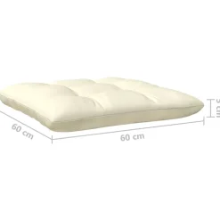 vidaXL Sofá de jardín de 4 plazas con cojines madera maciza pino crema Marrón y crema Best
