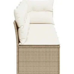 vidaXL Sofá de jardín de 4 plazas con cojines ratán sintético beige beige y crema Discount