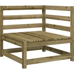 vidaXL Muebles De Jardín-Sofá de jardín de 3 plazas madera de pino impregnada