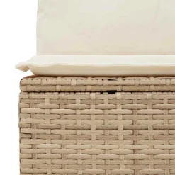 vidaXL Sofá de jardín de 3 plazas con cojines ratán sintético Beige Best