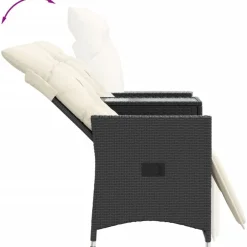 vidaXL Muebles De Jardín-Sofá de jardín reclinable de 2 plazas con mesa ratán PE