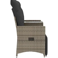 vidaXL Muebles De Jardín-Sofá de jardín reclinable de 2 plazas con mesa ratán PE