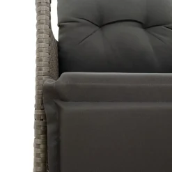 vidaXL Muebles De Jardín-Sofá de jardín reclinable de 2 plazas con mesa ratán PE