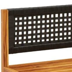 vidaXL Sofá de jardín sin brazos con cojines de madera de acacia y ratán Negro y crema Best