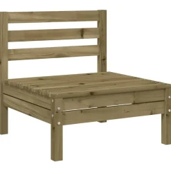 vidaXL Muebles De Jardín-Sofá de jardín sin reposabrazos madera pino impregnada
