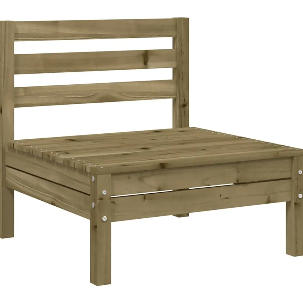 vidaXL Muebles De Jardín-Sofá de jardín sin reposabrazos madera pino impregnada