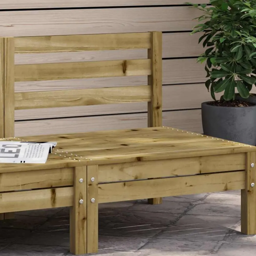 vidaXL Muebles De Jardín-Sofá de jardín sin reposabrazos madera pino impregnada