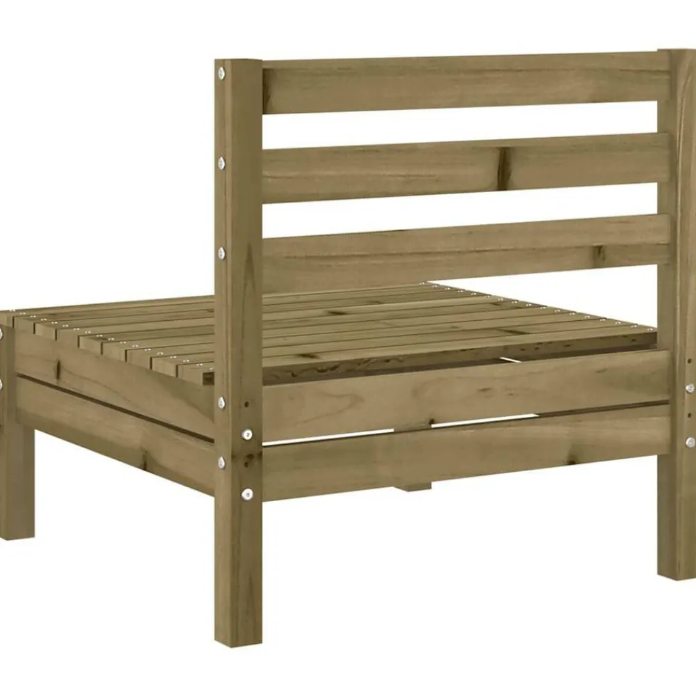 vidaXL Muebles De Jardín-Sofá de jardín sin reposabrazos madera pino impregnada