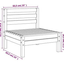 vidaXL Muebles De Jardín-Sofá de jardín sin reposabrazos madera pino impregnada