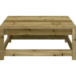 vidaXL Sofá de jardín sin reposabrazos con reposapiés madera de pino Impregnado natural Online