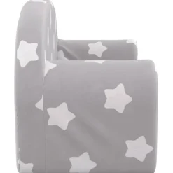 Niños vidaXL Mobiliario Para Bebés Y Niños Pequeños-Sofá de niños de 2 plazas felpa suave gris claro con estrellas