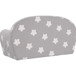 Niños vidaXL Mobiliario Para Bebés Y Niños Pequeños-Sofá de niños de 2 plazas felpa suave gris claro con estrellas