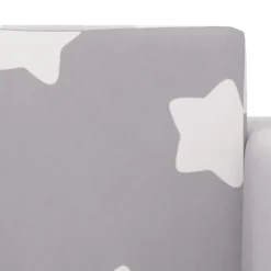 Niños vidaXL Mobiliario Para Bebés Y Niños Pequeños-Sofá de niños de 2 plazas felpa suave gris claro con estrellas