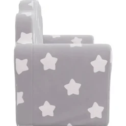 Niños vidaXL Mobiliario Para Bebés Y Niños Pequeños-Sofá de niños de 2 plazas felpa suave gris claro con estrellas