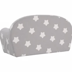 Niños vidaXL Mobiliario Para Bebés Y Niños Pequeños-Sofá de niños de 2 plazas felpa suave gris claro con estrellas