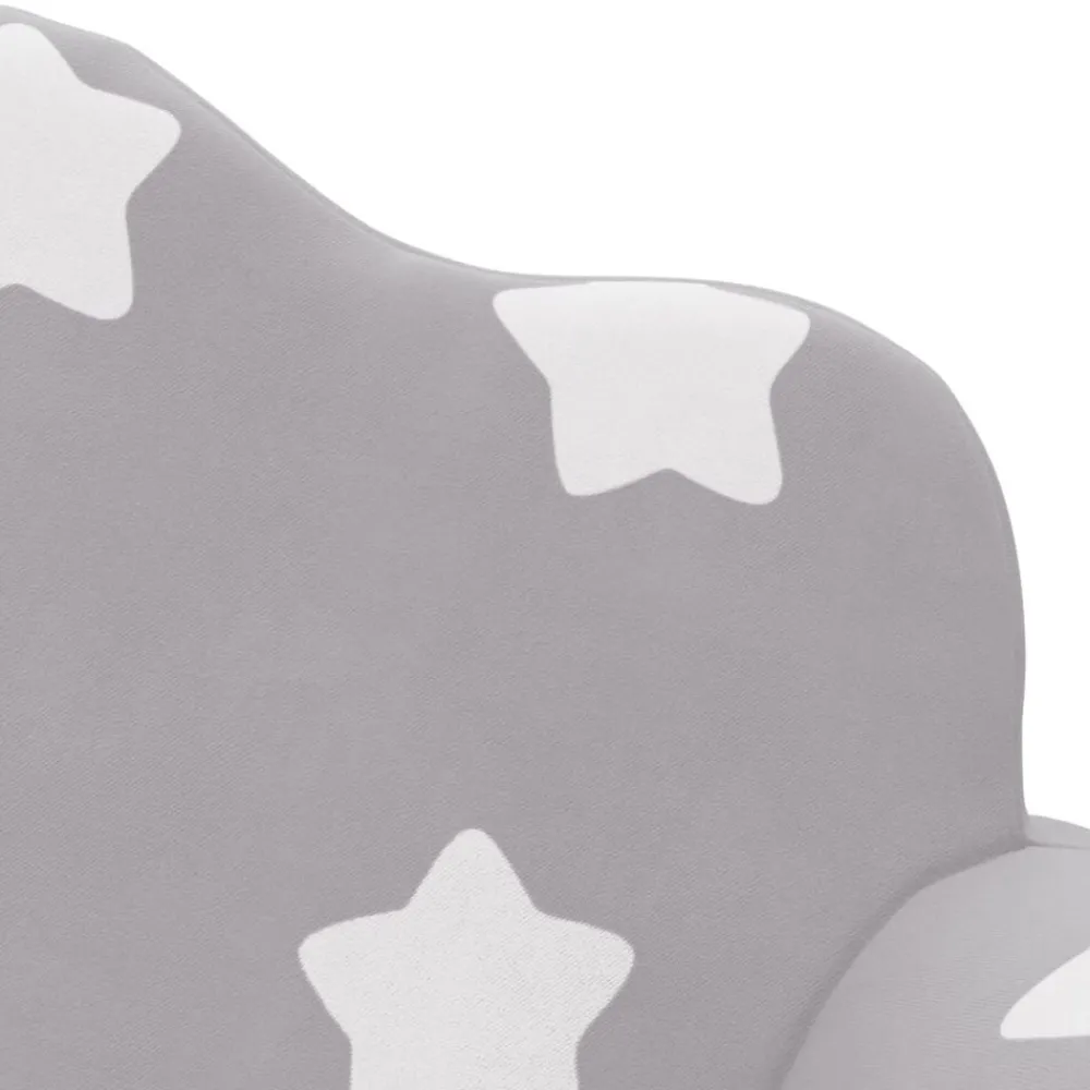 Niños vidaXL Mobiliario Para Bebés Y Niños Pequeños-Sofá de niños de 2 plazas felpa suave gris claro con estrellas