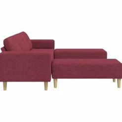 vidaXL Sofás-Sofá de sala 3 pcs Rojo vino 250 x 188 x 76 cm Poliéster
