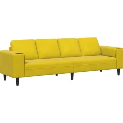 vidaXL Sofá de sala 250 x 77 x 76 cm Amarillo Hot