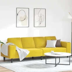 vidaXL Sofá de sala 250 x 77 x 76 cm Amarillo Hot