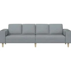 vidaXL Sofá de sala 250 x 77 x 76 cm Poliéster Gris claro Clearance