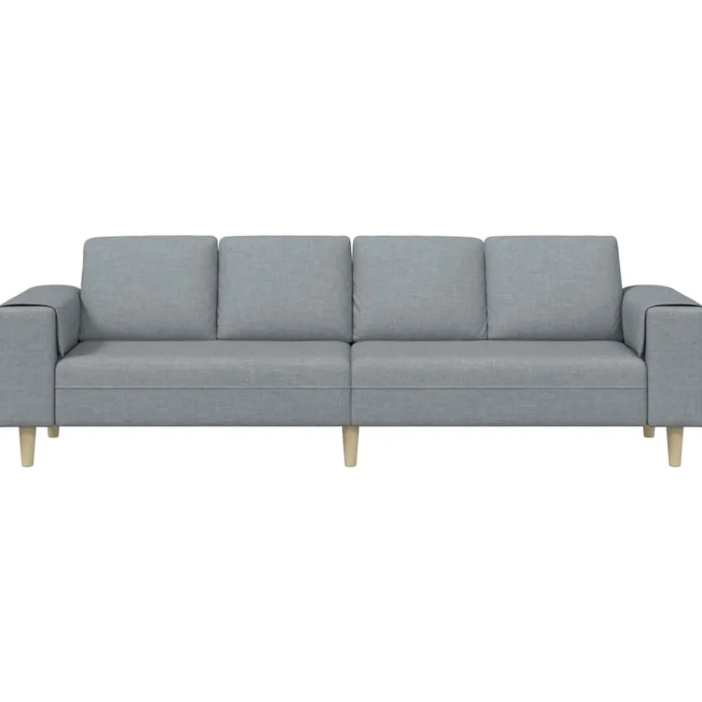 vidaXL Sofá de sala 250 x 77 x 76 cm Poliéster Gris claro Clearance