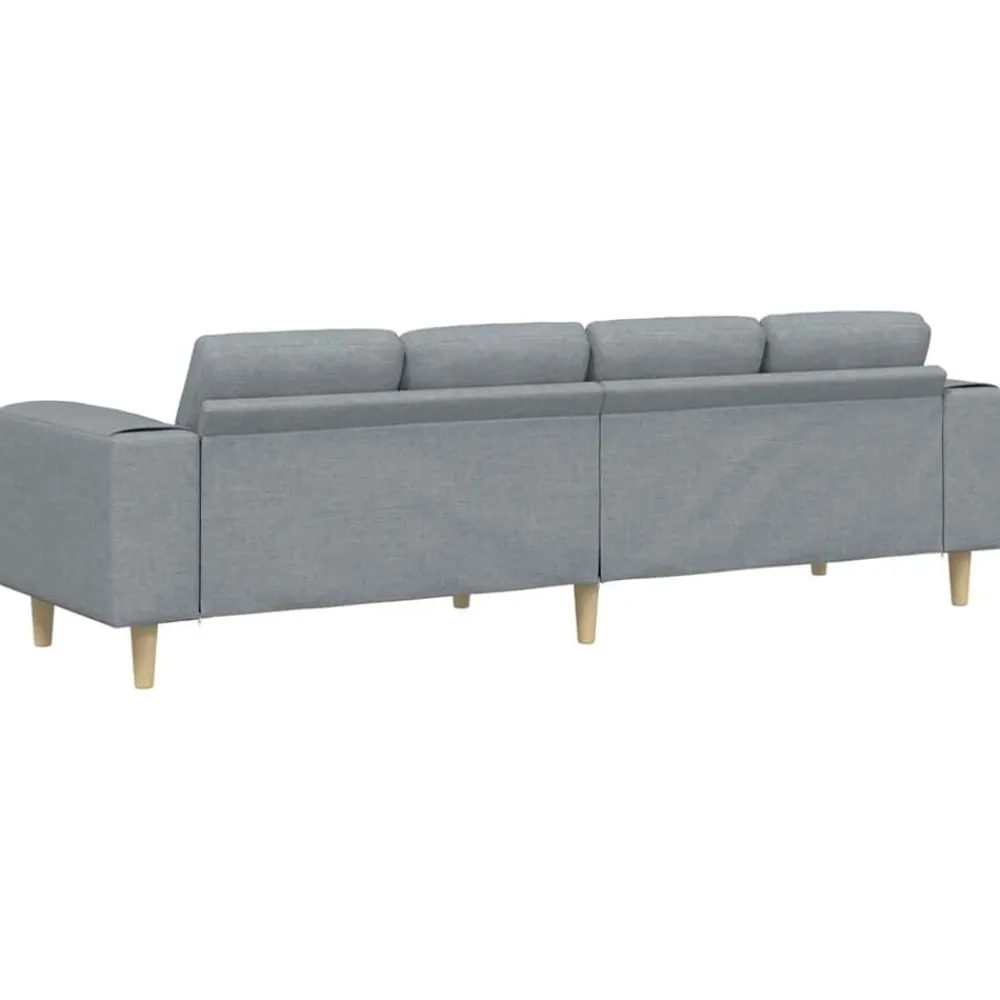 vidaXL Sofá de sala 250 x 77 x 76 cm Poliéster Gris claro Clearance